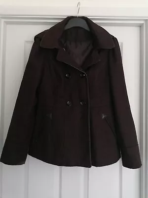 Buy Womens Newlook Burgundy Coat Jacket Size 12 • 10£