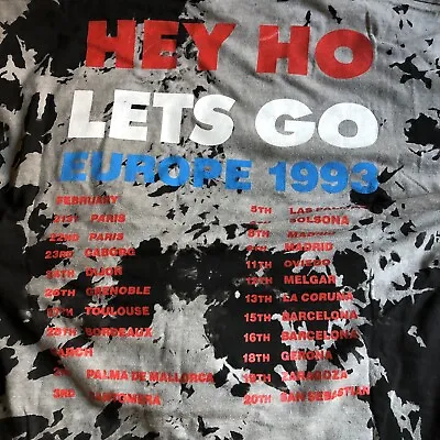 Buy Ramones Original Rare Vintage Europe 1993 Tour Paris Madrid Size T-Shirt XL • 431.31£