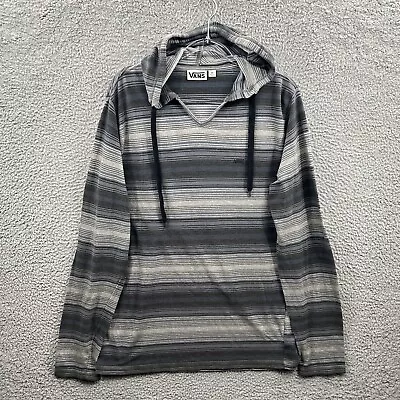 Buy Vans Sweater Womens XL Gray Stripes V-Neck Pullover Hoodie Sweatshirt Ladies • 22.47£