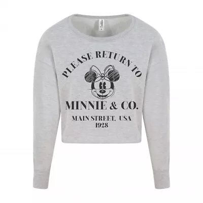 Buy Ladies Minnie Cropped Printed Sweatshirt , Pullover,  Casual, Gym • 12.99£