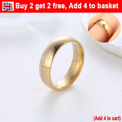 Buy Lord Of The Rings The One Ring Stainless Steel Gold The Hobbit Jewellery Gift ZH • 2.59£