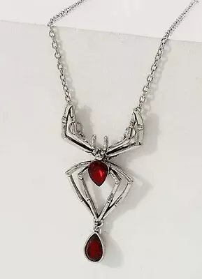 Buy Red Crystal Spider Necklace Victorian Gothic Jewellery Gift  • 5.99£