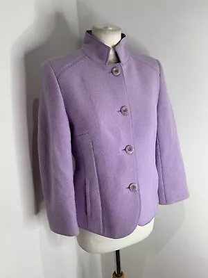 Buy BASLER Boiled Wool Jacket EU 36 UK 10 VGC Lilac Purple Fitted Blazer Classic • 34.67£