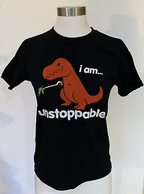 Buy NWOT Goodie Two Sleeves “I Am Unstoppable” T-Rex Kids / Boys Black T-Shirt • 7.87£