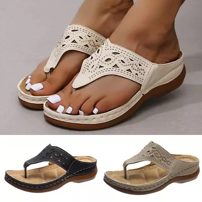 Buy Sturdy Women's Summer Flip Flops Slippers Flat Shoes For Orthopedic Comfort • 20.76£