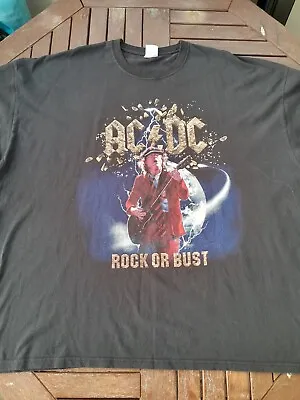 Buy ACDC Rock Or Bust Tour Tshirt Thunderstruck Around The World 3XL 2015/16 • 26£