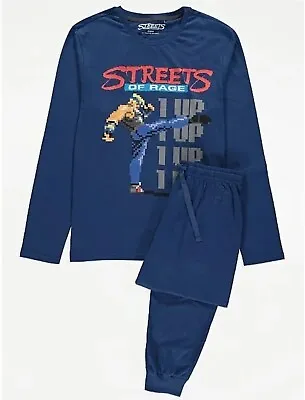 Buy Streets Of Rage Pyjama Set | Retro Gaming | Blue Adult Medium  • 29.99£