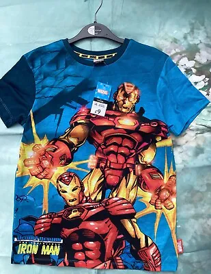 Buy Boys T Shirt With Marvel Ironman Detail 10-11 Years & 13-14 Years • 8.99£