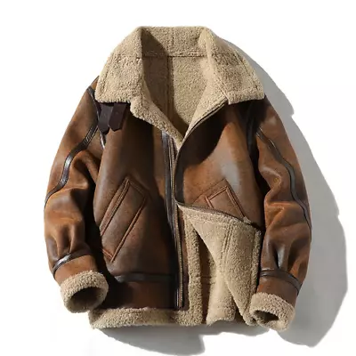 Buy Men's High-end Brand Leather Jacket / Plus Velvet  Fashion Large Size  PU Jacket • 173.25£