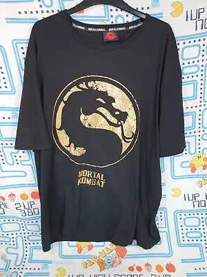 Buy Mortal Kombat T Shirt Mens 100% Cotton Black Gold Foil Logo XXXL 3XL Official • 13.89£