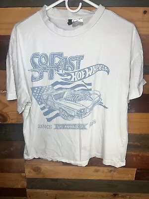Buy Retro Hot Wheels Cars Themed T Shirt White Colored Size Medium Divided Tags • 14.21£