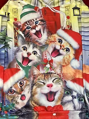 Buy New! 3D Christmas Holiday Santa Cat Hoodie Ugly Sweater Unisex Men 2XL US Seller • 20.74£