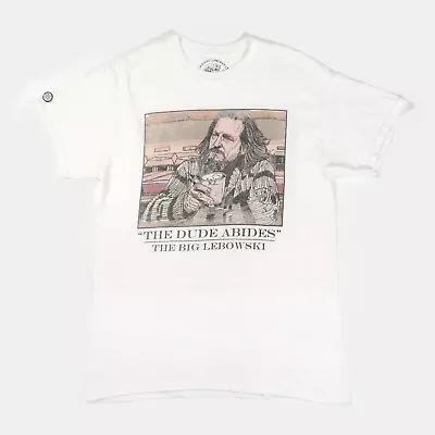 Buy The Big Lebowski T-Shirt Bearhug The Dude Graphic Movie Art Print Tee White M • 11£