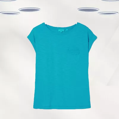 Buy Ex Fat Face Women's Short Sleeve Lace Detail T-shirt In Mid Blue • 15.95£