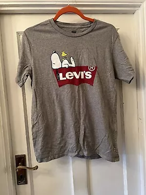 Buy LEVI’S SNOOPY Grey 100% Cotton T-Shirt,Small • 28.95£