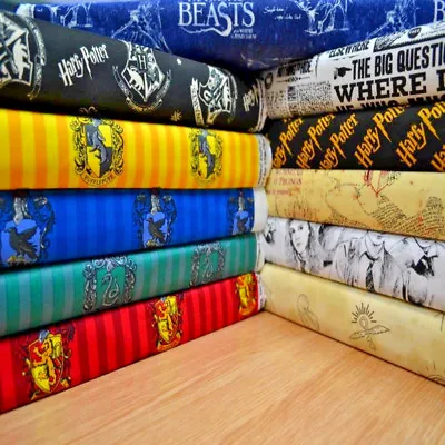 Buy HARRY POTTER Fabric 100% Cotton Material Hogwarts Logo Marauders Map • 12.99£