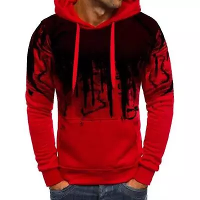 Buy Gradient Design Hoodie Sweatshirt Mens Graphic Print Top Streetwear XS-6XL • 33.79£