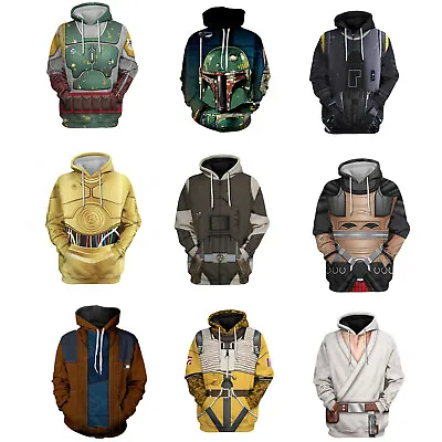 Buy Star Wars Hoodies Boba Fett The Mandalorian Darth Vader Jedi Jacket Sweatshirts • 16.68£