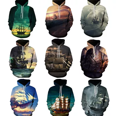 Buy Cosplay Ship Ocean Navigation 3D Hoodies Sweatshirts Sea Journey Jackets Coats • 13.80£