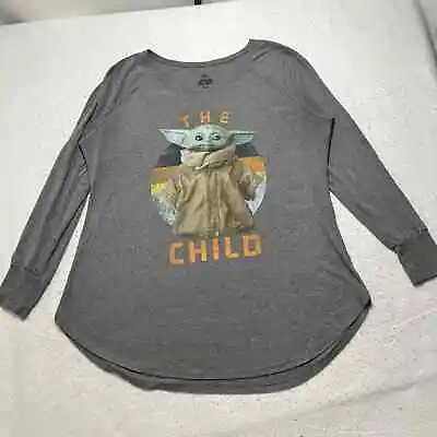 Buy Disney Parks Women's XXL Star Wars Child Baby Yoda Long Sleeve Graphic T Shirt • 17.35£