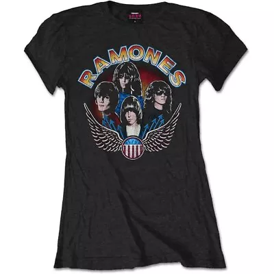 Buy Ladies Ramones Vintage Wings Photo Official Tee T-Shirt Womens Girls • 15.99£