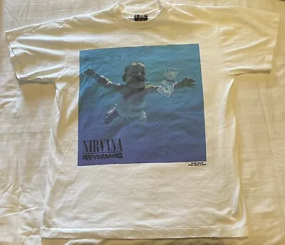 Buy Vintage 1992 Giant Nirvana Nevermind Shirt Band Rare Tee Cobain Size L • 500£