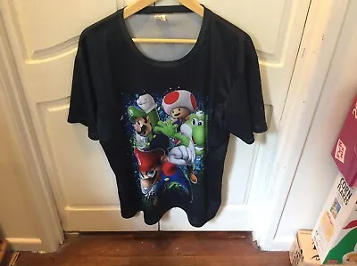 Buy Super Mario Luigi Yoshi Toad T Shirt XL Used Nintendo Galaxy? Glossy Tight Fit • 31.43£
