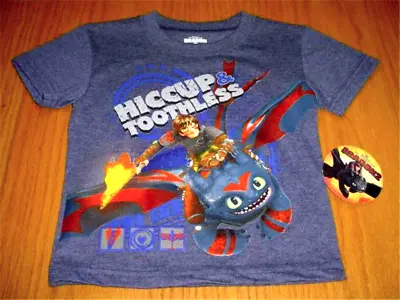 Buy Rare New With Tag How To Train Your Dragon 2 Hiccup  Toothless T-Shirt Boys  2T • 10.24£