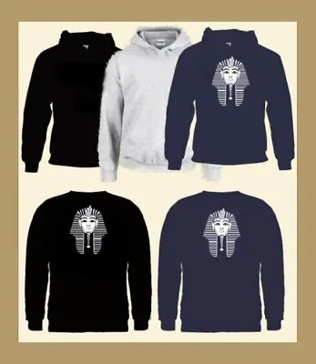 Buy TUTANKHAMUN Hoodie Sweatshirt Fleece Egyptian Pharaoh King Tut Death Mask Face • 24.50£