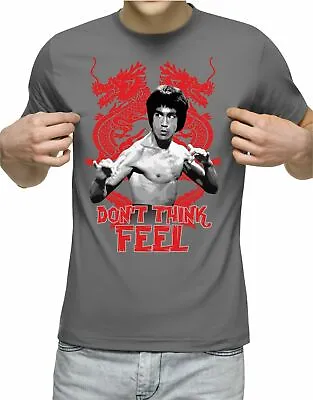 Buy Bruce Lee T-shirt Don't Think Feel Dragon Official Enter The Dragon Retro China • 9.99£