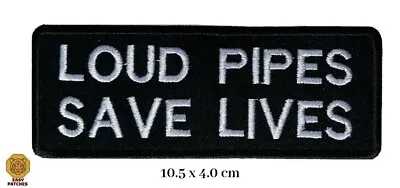 Buy Loud Pipes Save Lives Biker Iron On Patch Sew On Bag Badge Motorcycle Motorbike • 2.19£