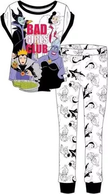 Buy Ladies Disney Villains Character S/Sleeve Top & Lounge Pant Pyjama Set - 12-14 • 15.95£