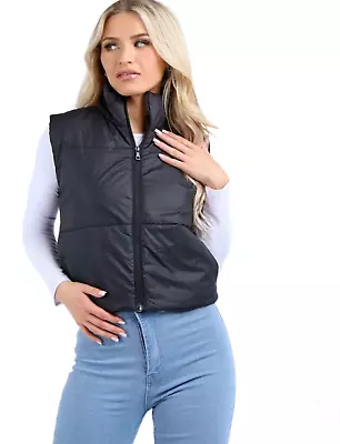 Buy Womens Ladies Quilted Zip Up Gilet Waistcoat Padded Winter Vest Crop Bodywarmer • 14.99£
