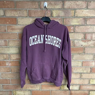 Buy Womens Graphic Print Hoodie Burgundy/Purple Ocean Shores – Size Small S • 4.95£