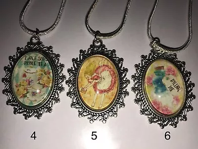 Buy Jewellery-Alice In Wonderland Glass Cabochon Necklace(FinkGifts) • 9£