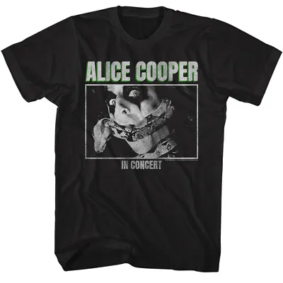 Buy Alice Cooper In Concert Men's T Shirt Boa In Mouth Shock Rock Concert Tour Merch • 40.90£