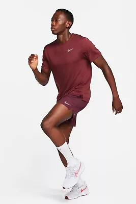 Buy Nike Miler Men’s Sportswear Running Top DRI-FIT Technology T Shirts Red M £21.89 • 21.89£