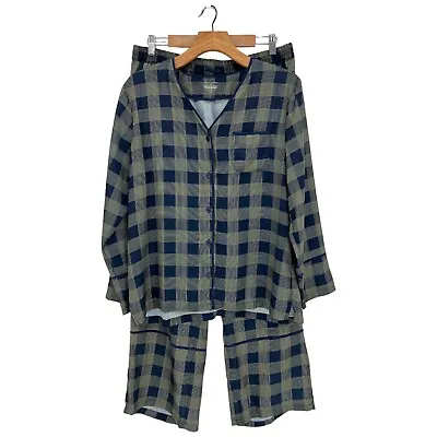 Buy Summersalt The Cloud 9 Sllky Pajama Set In Buffalo Check Deep Sea & Gold Size M • 54.94£