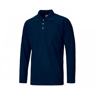 Buy Dickies Long Sleeve Polo D20 - Size: S - Navy - Workwear Clothing • 9.99£