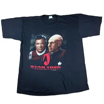 Buy Star Trek Vintage T Shirt 1994 Rare Black XL Oversized Film TV Y2k • 30£