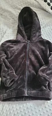 Buy Girls Next Black Fur Hoodie Jacket Size 6 Years • 2.99£