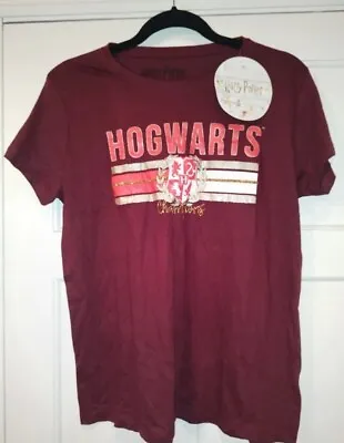 Buy Hogwarts Champions Harry Potter Burgundy T-shirt Size 12 • 5£