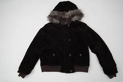 Buy Jasper Conran Design Debenhams Brown Quilted Soft Velvet Fur Hooded Jacket  Uk14 • 12.95£