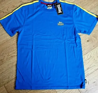 Buy Mens Lonsdale T-Shirt Crew Neck Top Blue UK M & L 113118 Cotton Mix (GG) • 12.99£