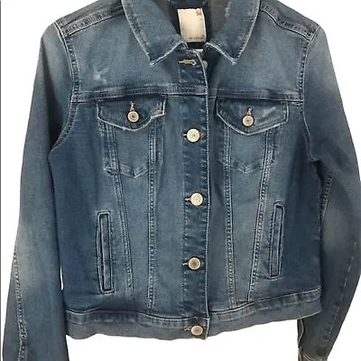 Buy So Women's Denim Classic Jean Jacket Button Front Juniors Size M • 11.57£