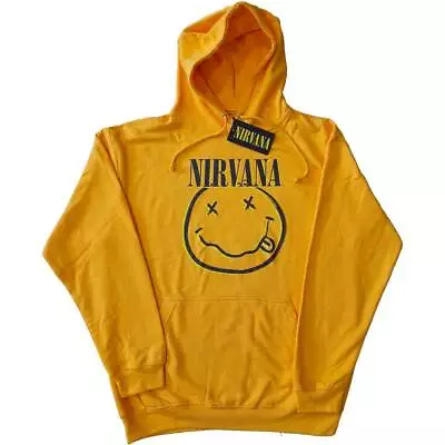 Buy ** Nirvana Happy Face Yellow Official  PULLOVER HOODY HOODIE ** • 35£