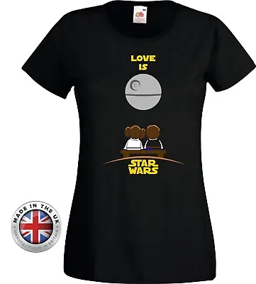 Buy Love Is Star Wars Han Solo + Princess Leia Unisex + Ladies Fitted T Shirt • 14.99£