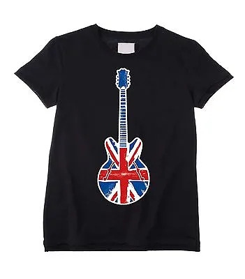 Buy UNION JACK GUITAR UNISEX KIDS T-SHIRT - Britpop Paul Weller Noel Gallagher Oasis • 10.95£