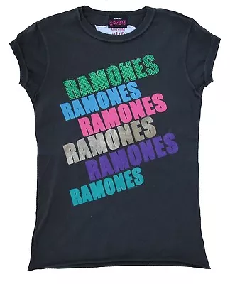 Buy Amplified The Ramones Rhinestone Rock Star Vintage Stitched Outside T-SHIRT S • 41.27£