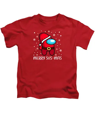 Buy Merry Sus-Mas Among Us Kids Christmas T-Shirt Tee Top Gaming Gamer Xmas • 7.95£